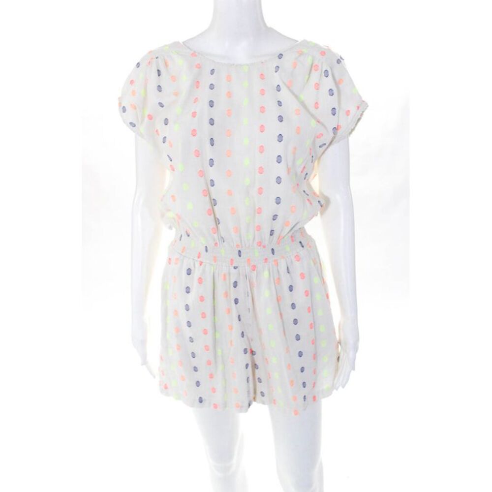 Cory Womens Candy Ribbon Romper White Size Medium 10363882